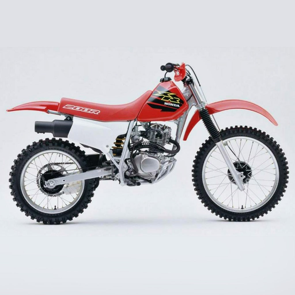 Sticker decal Honda dirt bike graphics XR 200R RED Side Cover Tank Sample Application – vintage_bike_store