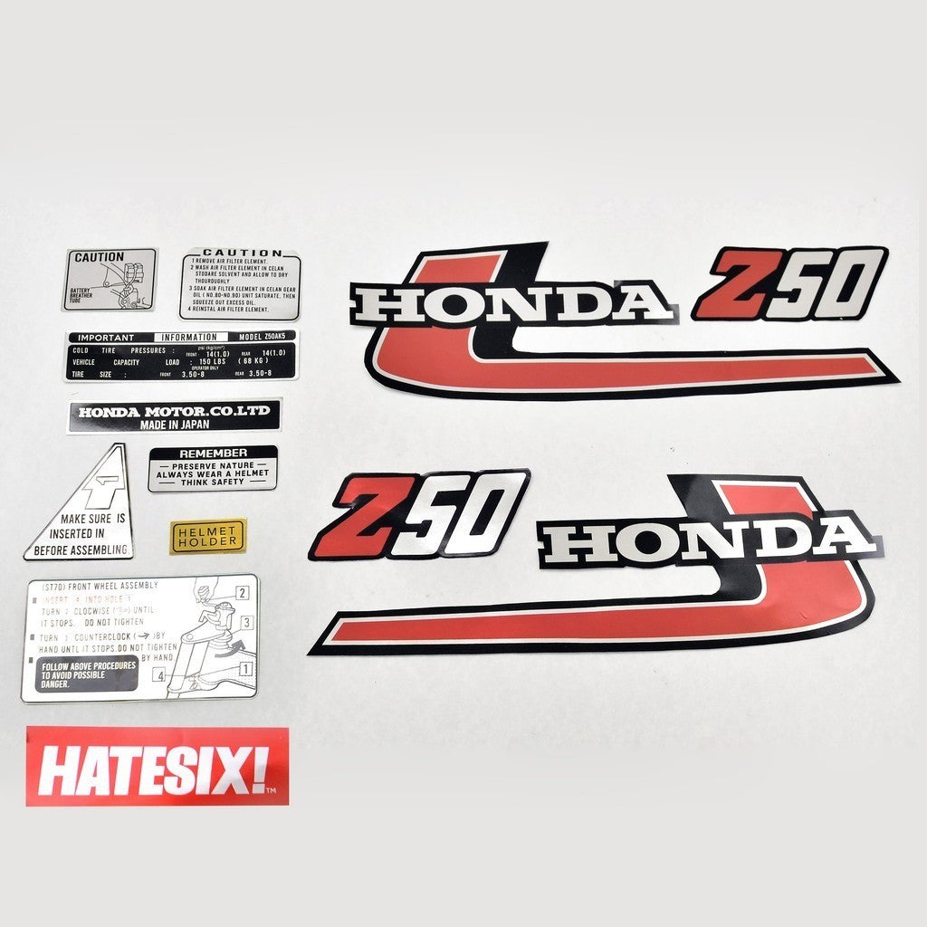 Sticker decal Honda dirt bike graphics Z50 1976 Side Cover Tank – vintage_bike_store