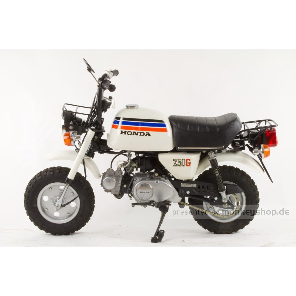 Sticker decal Honda dirt bike graphics Z50 Gorilla Gorila Z50G White Side Cover Tank Sample Application – vintage_bike_store