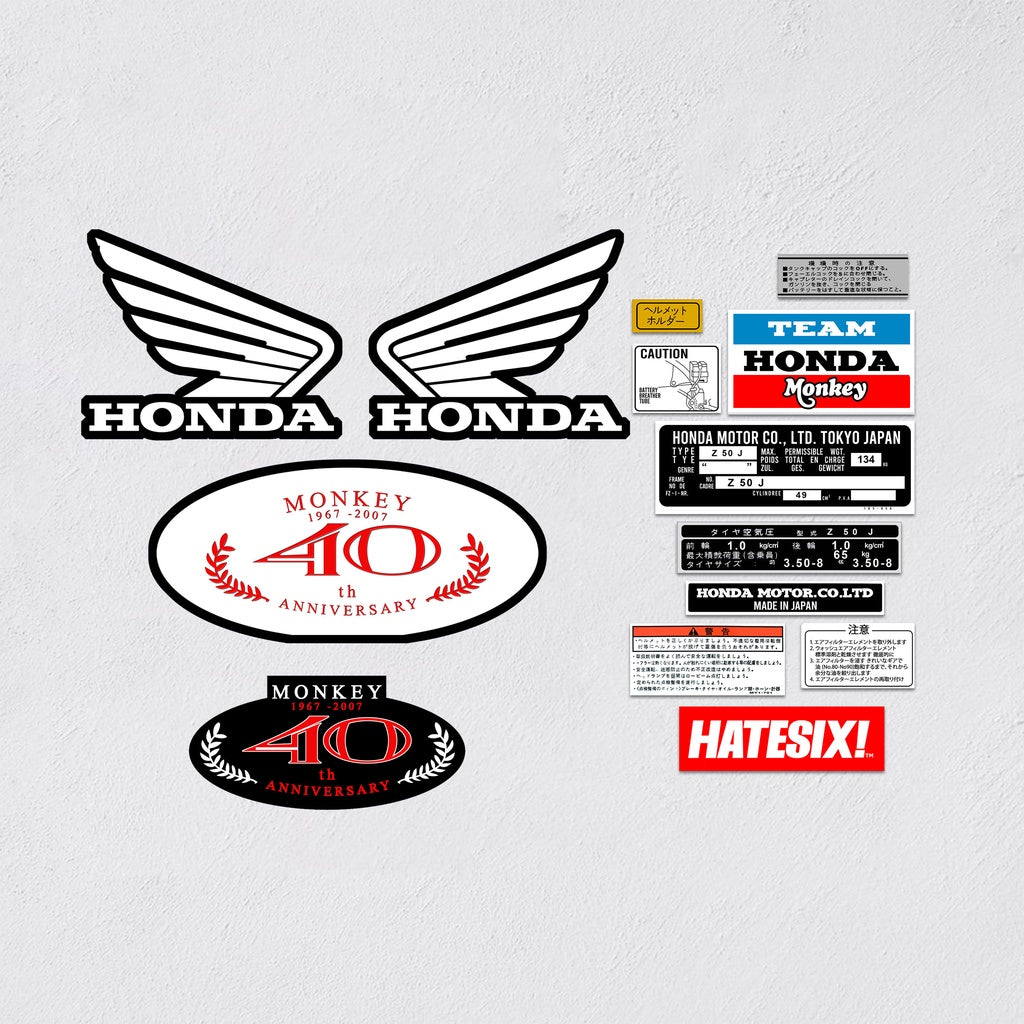 Sticker Decal Monkey Z50 40th Anniversary side cover tank (Free shipping) vintage_bike_store