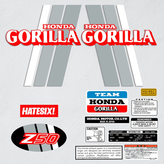 Sticker Decal Honda Gorilla Z50J 1981 side cover tank vintage_bike_store