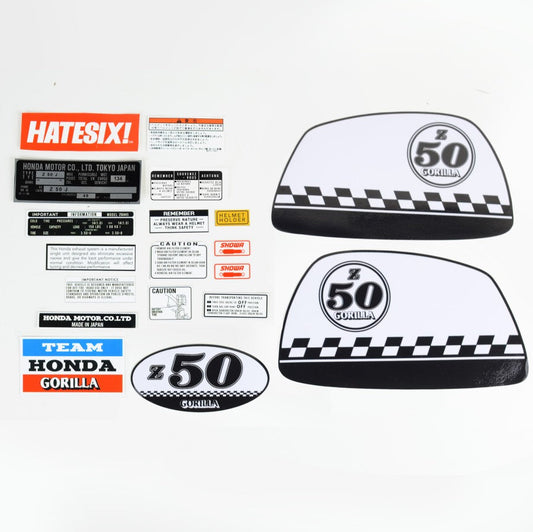 Sticker Decal Honda Gorilla Z50 White side cover tank vintage_bike_store