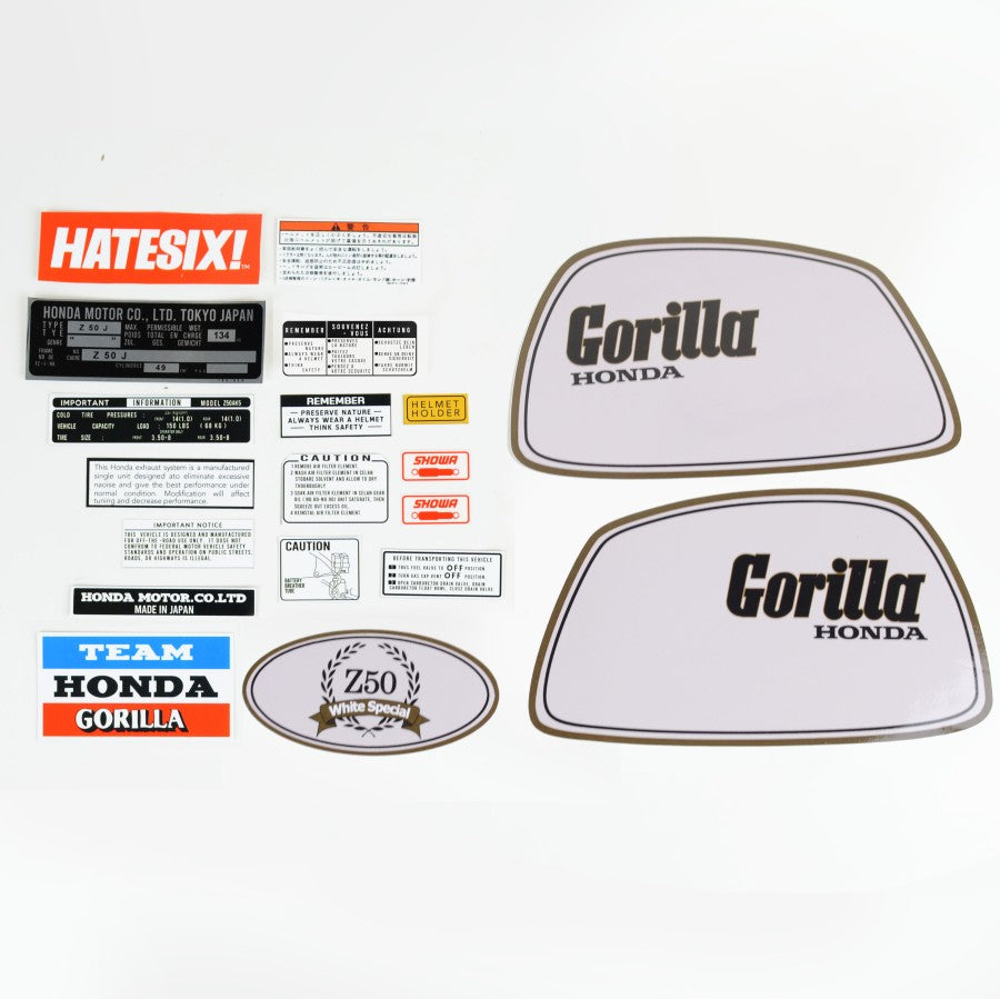 Sticker Decal Honda Gorilla Z50 Special White side cover tank vintage_bike_store