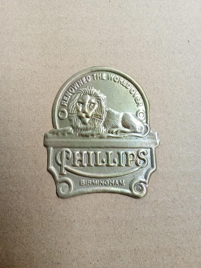 PHILLIPS Brass Head Badge Emblem For Phillips Vintage Bicycle vintage_bike_store