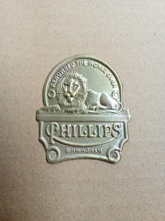 PHILLIPS Brass Head Badge Emblem For Phillips Vintage Bicycle vintage_bike_store