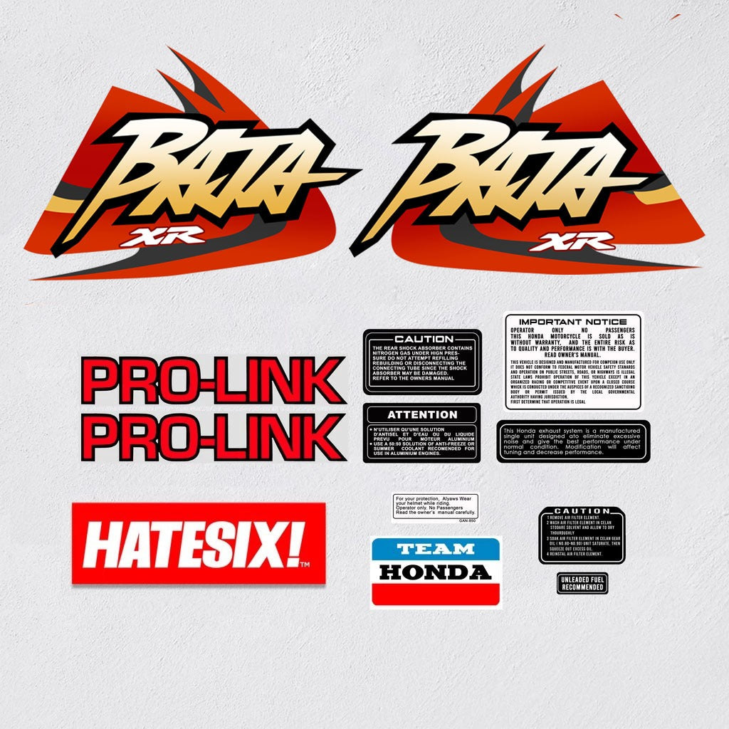 Sticker Decal Baja XLR 250R 1995 1998 side cover tank (Free shipping) vintage_bike_store