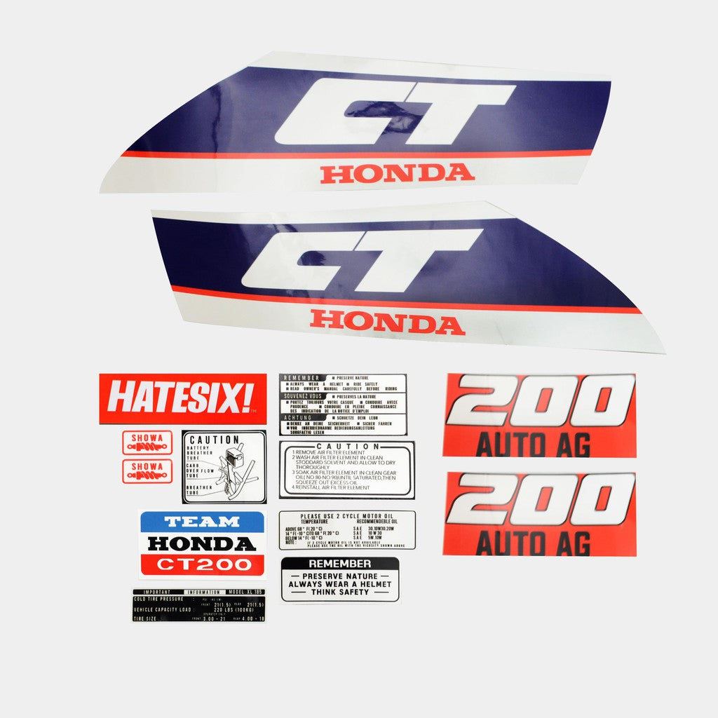Sticker Decal CT200 Auto AG 1985 Blue strip side cover tank (Free shipping) vintage_bike_store