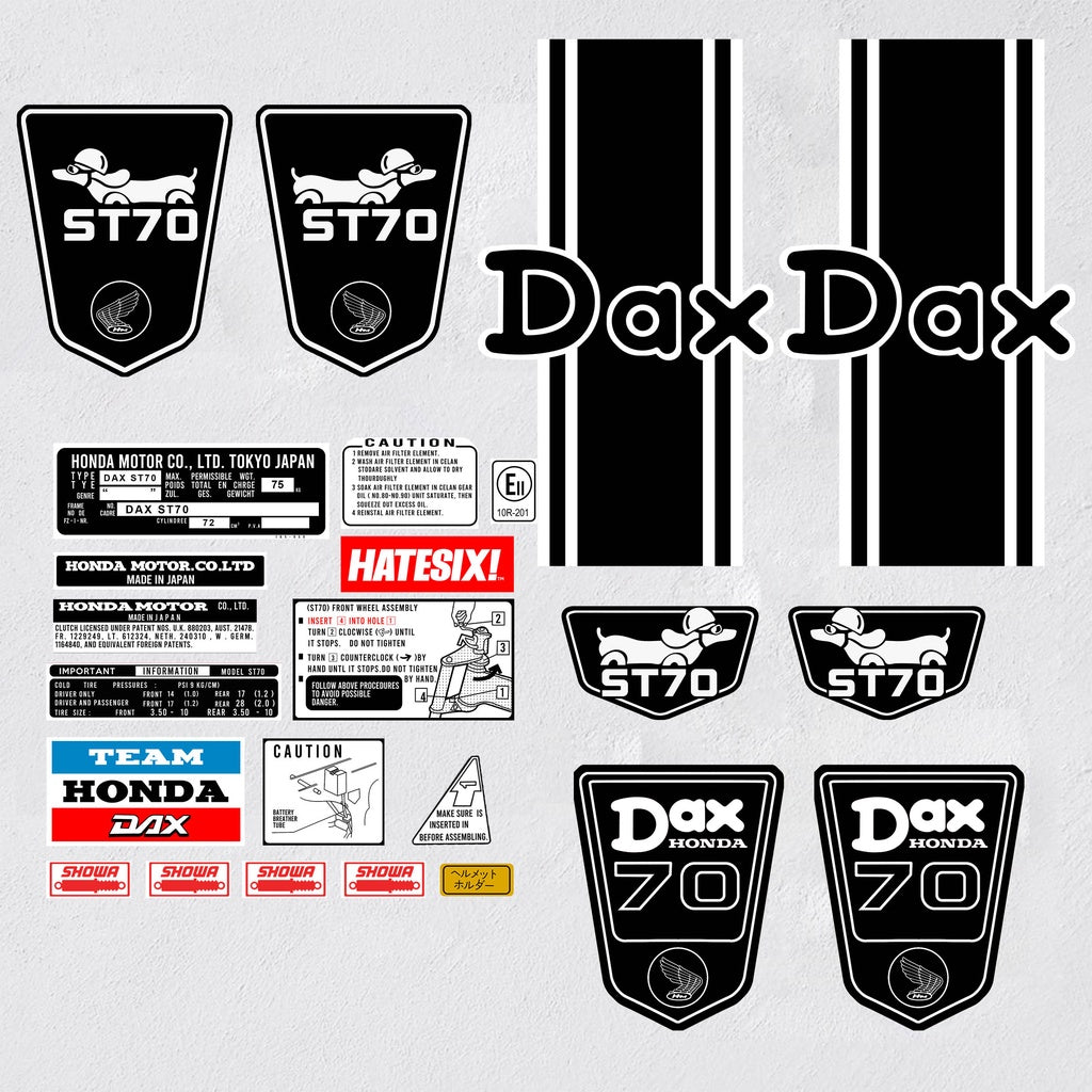 Sticker Decal  Honda Dax ST70 Old Version 2022 side cover tank vintage_bike_store