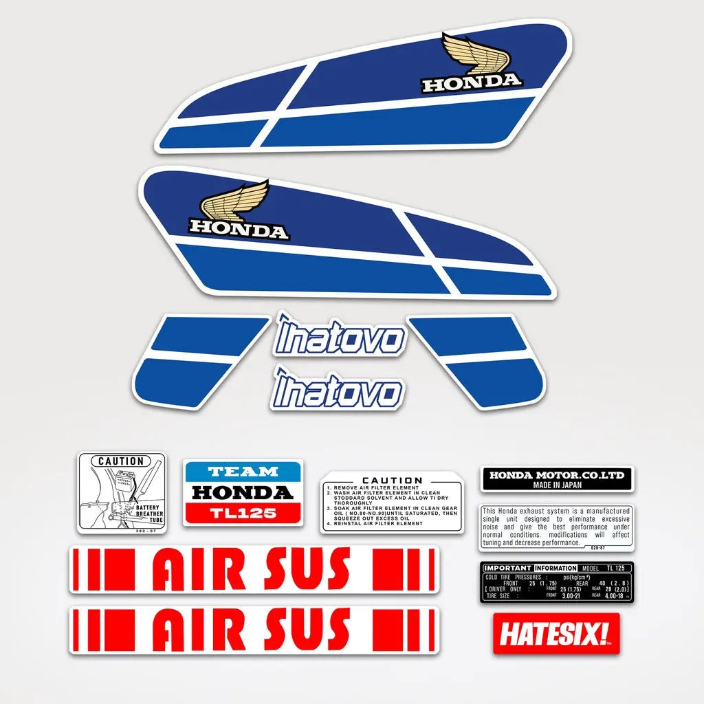 Sticker Decal TL 125 ihatovo 1981 side cover tank (Free shipping) vintage_bike_store