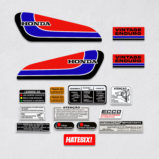 Sticker Decal Vintage Enduro Red side cover tank(Free shipping) vintage_bike_store