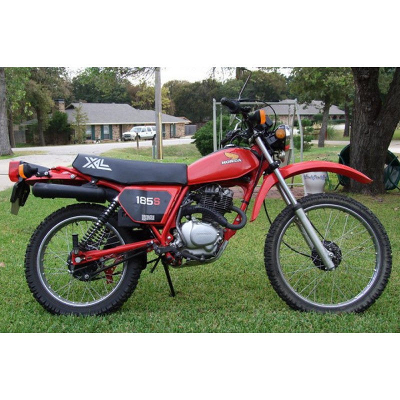 Sticker decal Honda dirt bike graphics XL 185S 185 S 1982 Side Cover Tank Sample Application – vintage_bike_store
