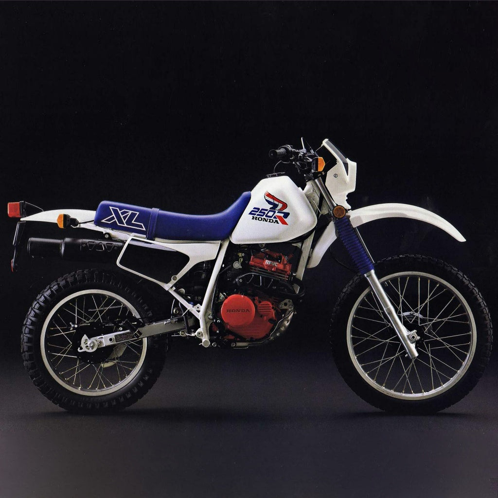 Sticker decal Honda dirt bike graphics XL250R XL 250R 1987 Side Cover Tank Sample Application – vintage_bike_store