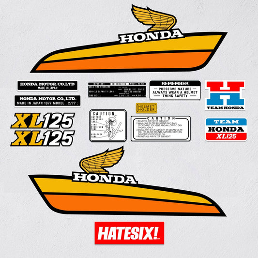 Sticker decal Honda dirt bike graphics XL 125 Side Cover Tank – vintage_bike_store