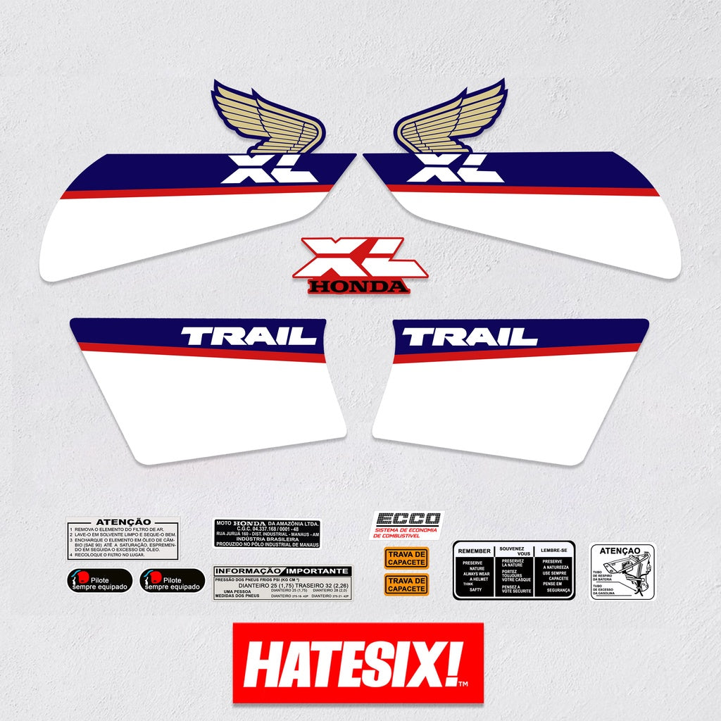 Sticker Decal Xl 185 xl 125 1988 Blue Brasil Version side cover tank (free shipping) vintage_bike_store
