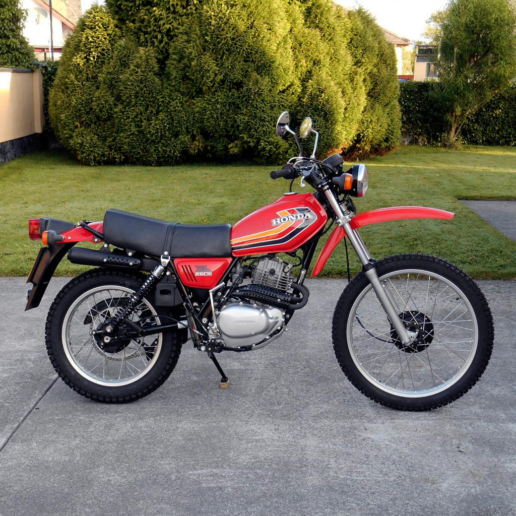 Sticker decal Honda dirt bike graphics Xl250s XL 250s 1979 Red Blue Side Cover Tank  – Right Side vintage_bike_store