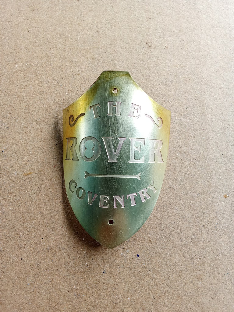 ROVER Brass head tube badge emblem for bicycles restoration vintage_bike_store
