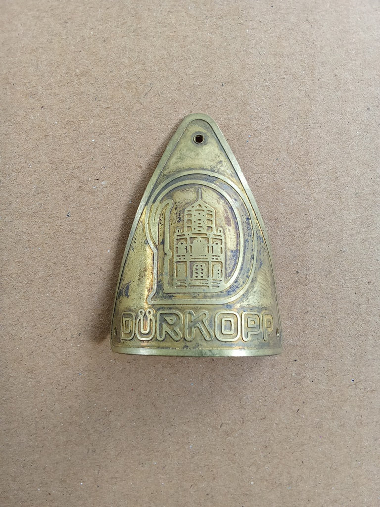 DURKOPP Brass head badge emblem for vintage bicycle vintage_bike_store