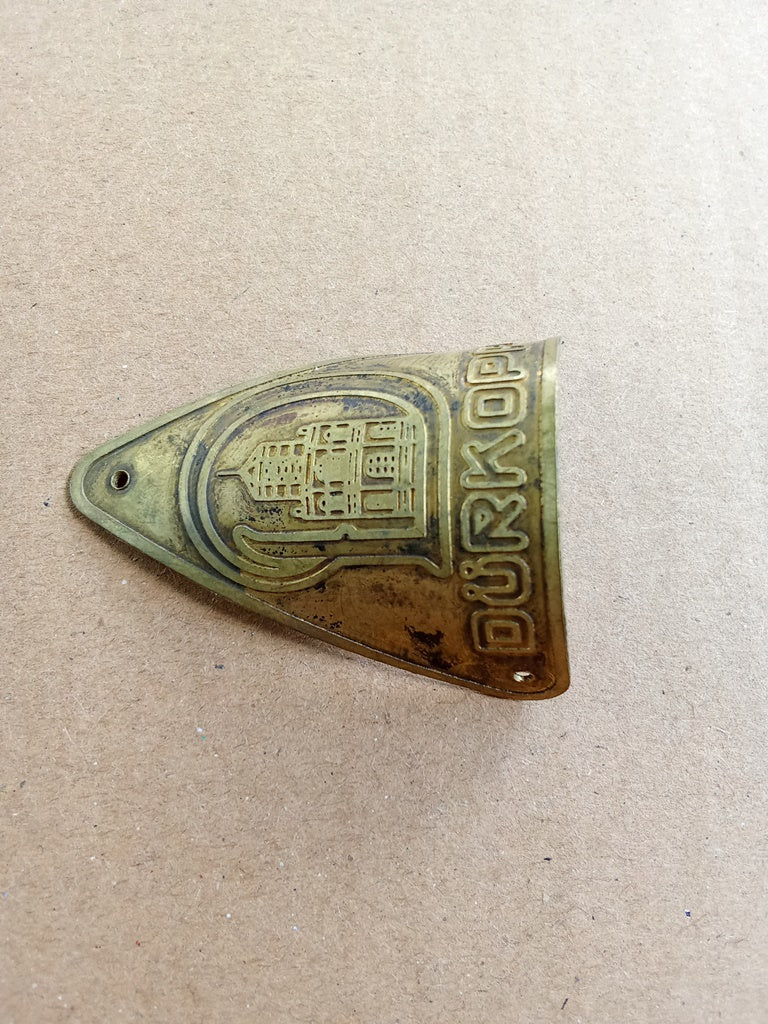 DURKOPP Brass head badge emblem for vintage bicycle vintage_bike_store