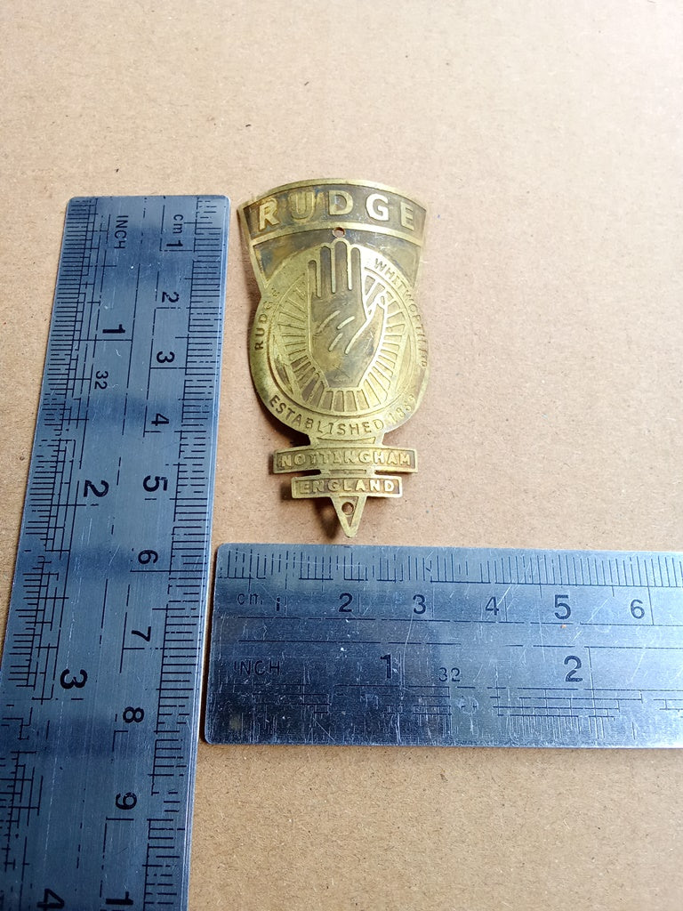 RUDGE Brass Emblem Head Badge For Rudge Vintage Bicycle vintage_bike_store