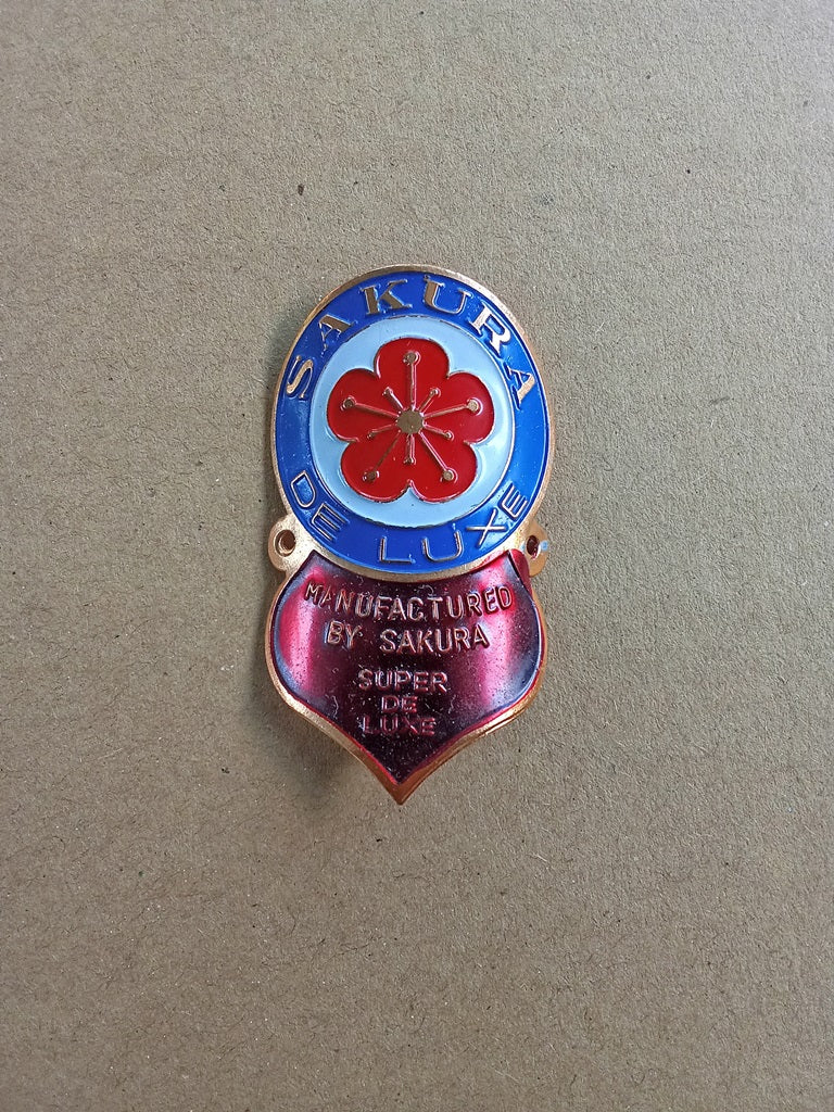 SAKURA DELUXE Head Badge Emblem For Sakura Vintage Bicycle NOS vintage_bike_store