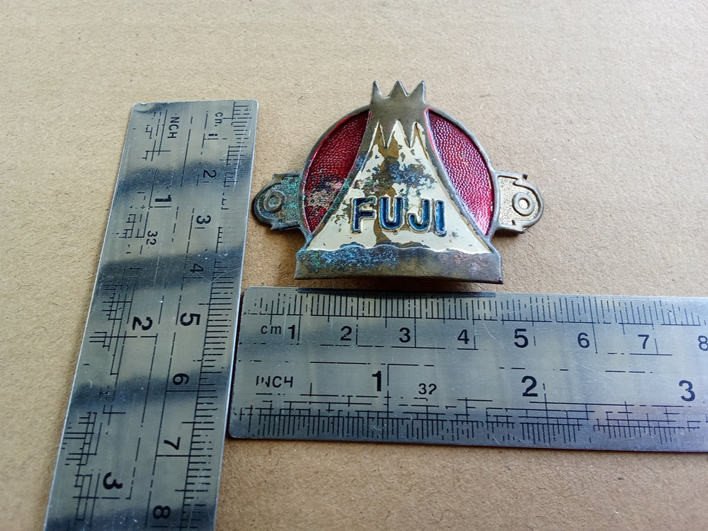 FUJI brass Head Badge Emblem For Vintage Bicycle NOS vintage_bike_store
