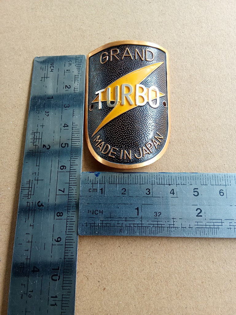 Grand Turbo badge emblem for bicycles restoration NOS vintage_bike_store