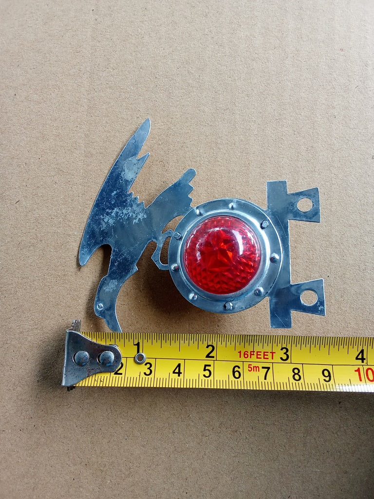 Silver bird RED Reflector Bicycle Motorbike Front Mudguard Emblem Badge NOS vintage_bike_store