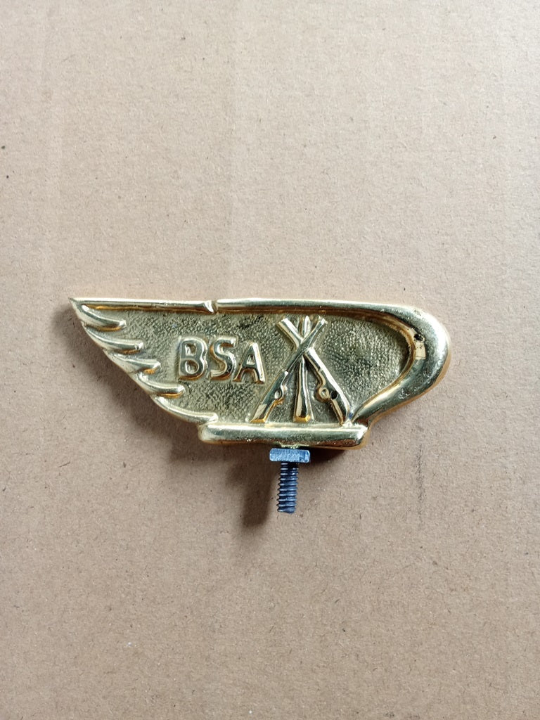 BSA brass logo Bicycle Motorcycle Front Mudguard Emblem Badge vintage_bike_store
