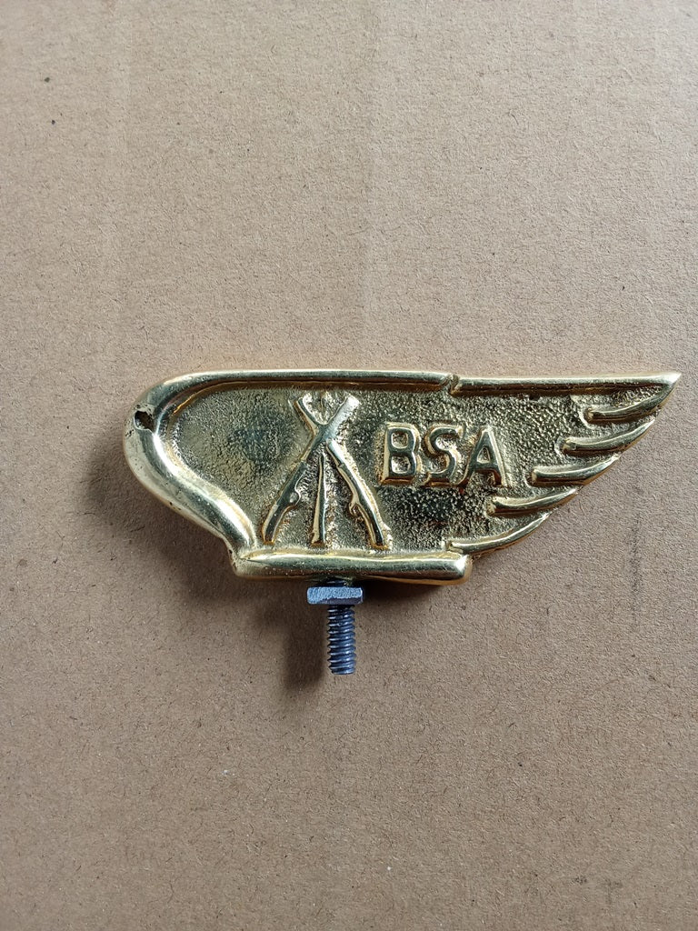 BSA brass logo Bicycle Motorcycle Front Mudguard Emblem Badge vintage_bike_store