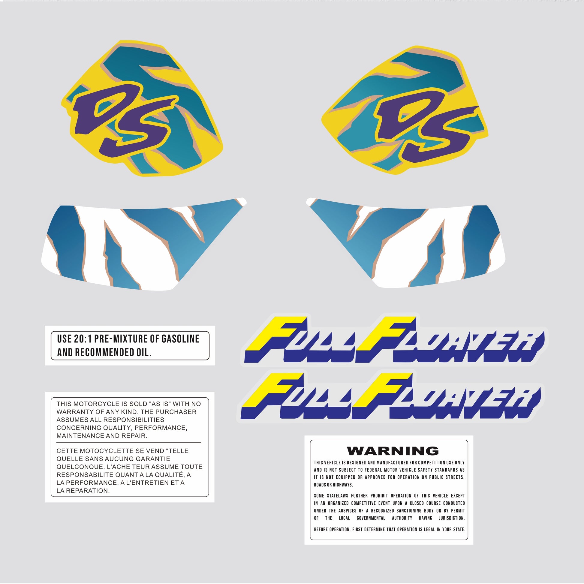 Sticker decal Suzuki dirt bike graphics DS 80 1992 Side Cover Tank  – vintage_bike_store