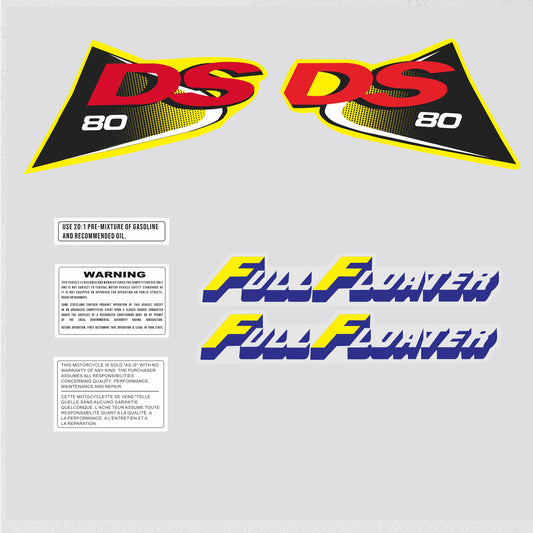 Sticker decal Suzuki dirt bike graphics DS 80 1999 Side Cover Tank Model A – vintage_bike_store