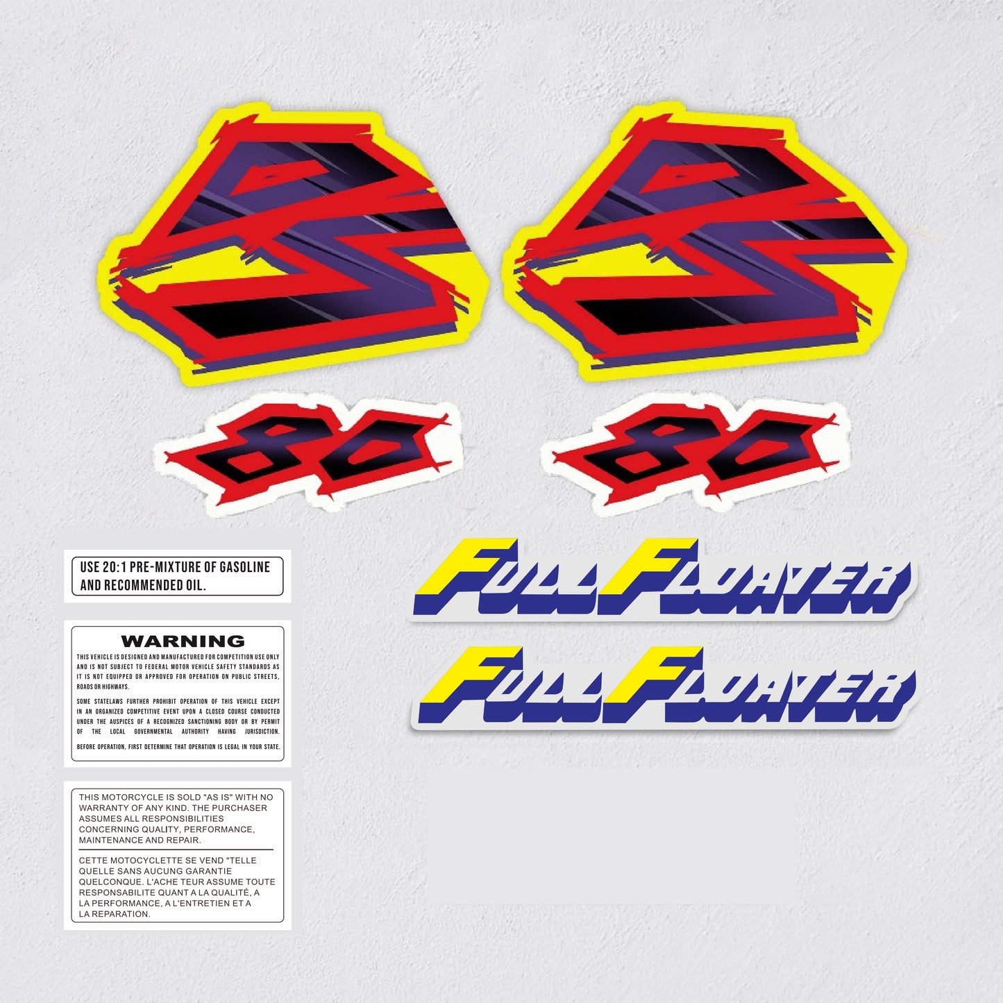 Sticker decal Suzuki dirt bike graphics DS 80 1994 Side Cover Tank  – vintage_bike_store