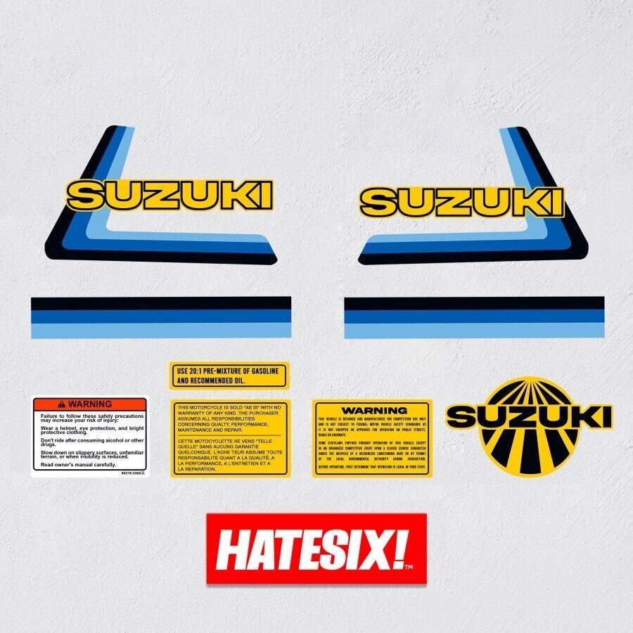 Sticker Decal RM125 RM 125 1979 side cover tank(Free shipping) vintage_bike_store