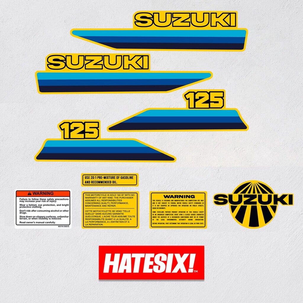 Sticker Decal RM 125 1981 side cover tank (Free shipping) vintage_bike_store