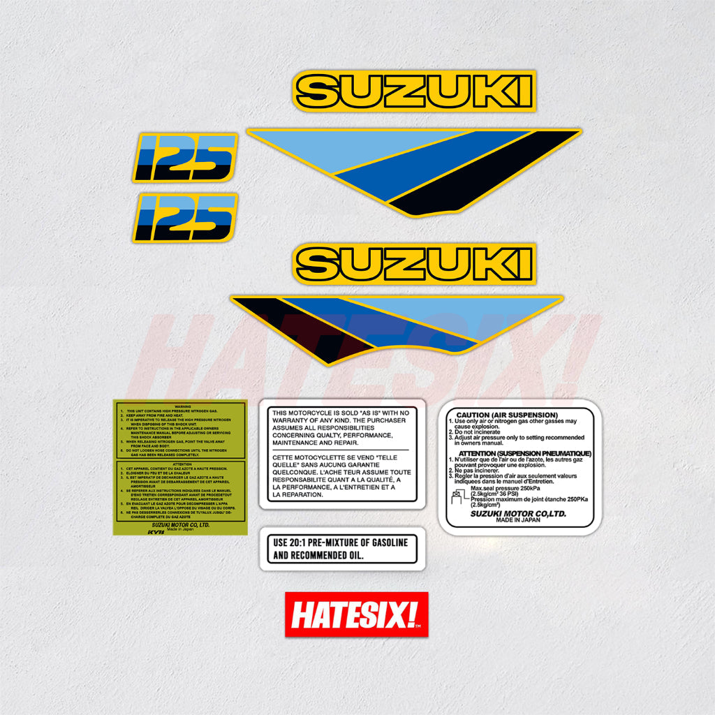 Sticker Decal RM125 RM 125 1983 side cover tank (Free shipping) vintage_bike_store