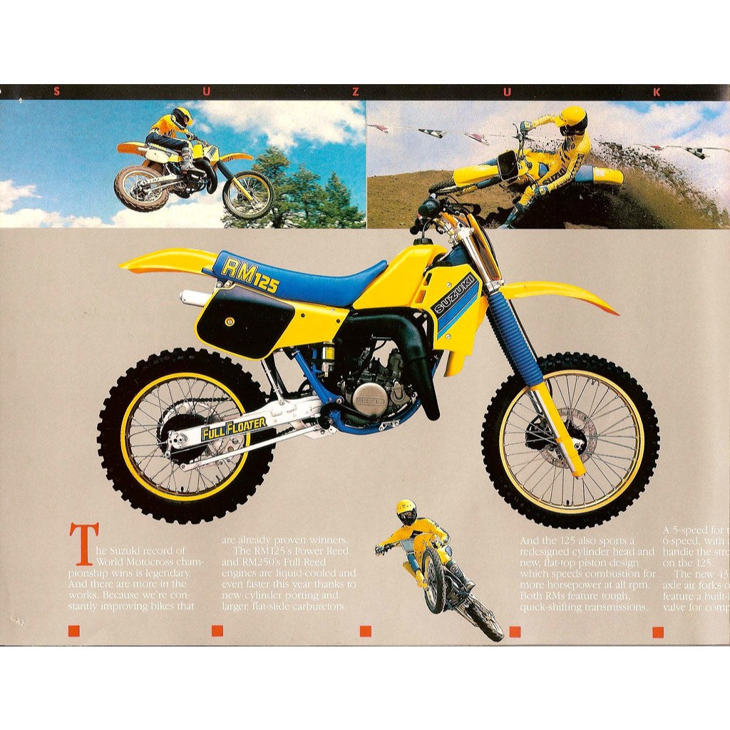 Sticker Decal RM125 RM 125 1985 side cover tank (Free shipping) vintage_bike_store