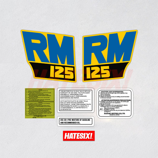 Sticker Decal RM125 RM 125 1988 side cover tank (Free shipping) vintage_bike_store