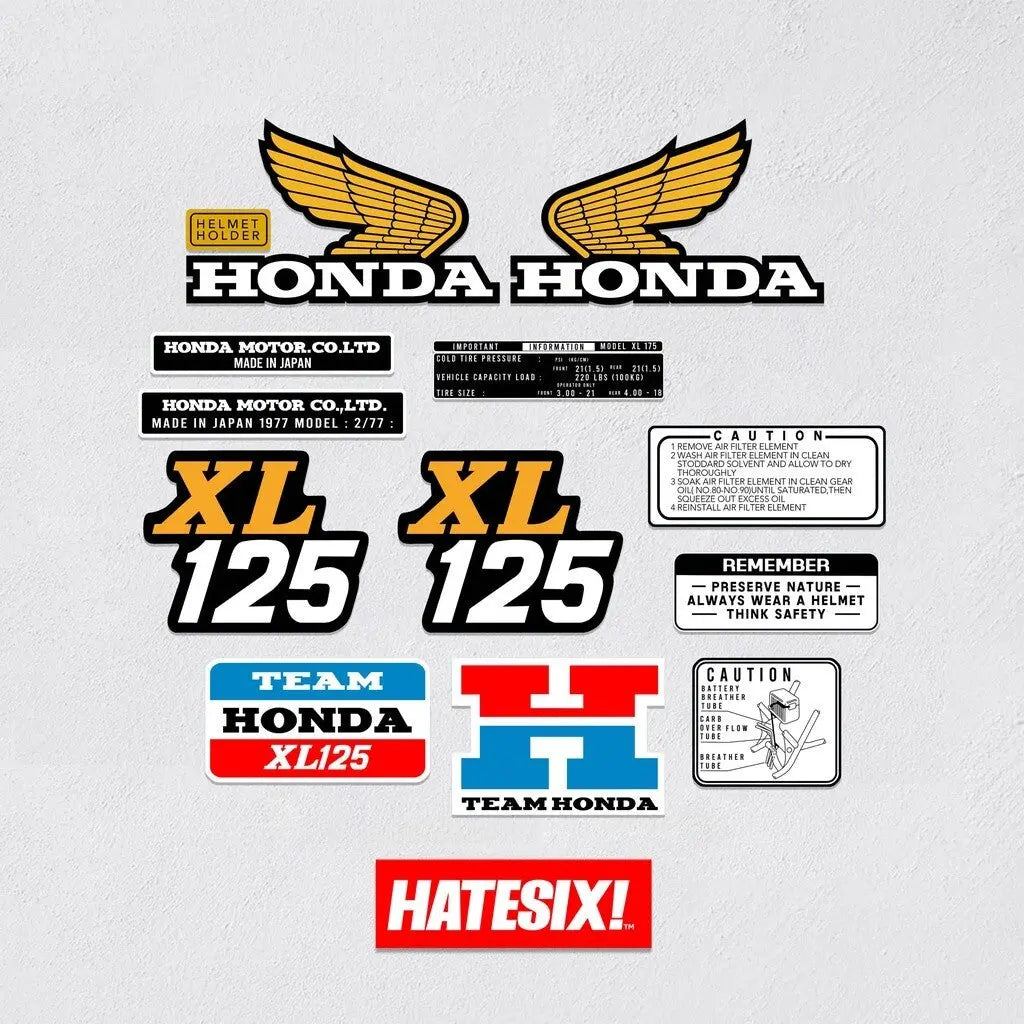 Sticker Decal XL 125 wings side cover tank (Free shipping) vintage_bike_store