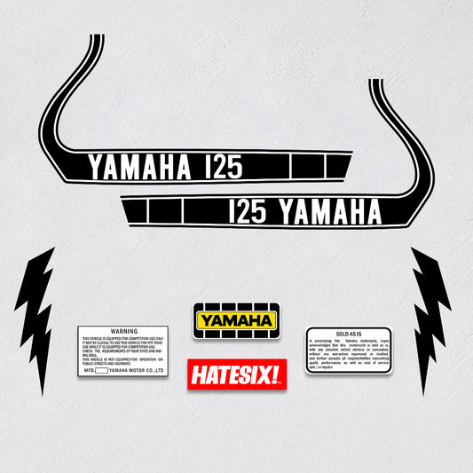 Sticker Decal Yamaha YZ 125 1976 Vintage Enduro side cover tank vintage_bike_store