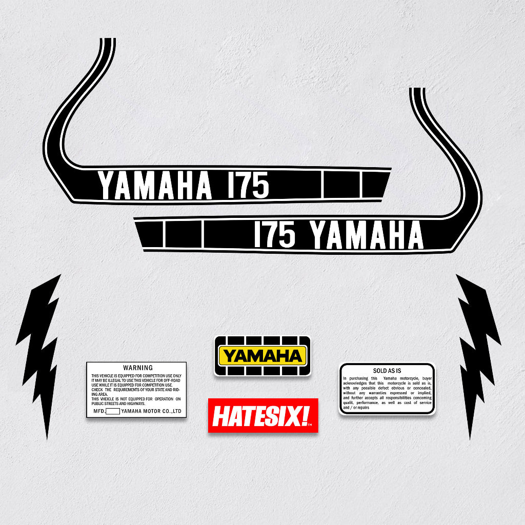 Sticker Decal Yamaha YZ 175 1976 Vintage Enduro side cover tank vintage_bike_store