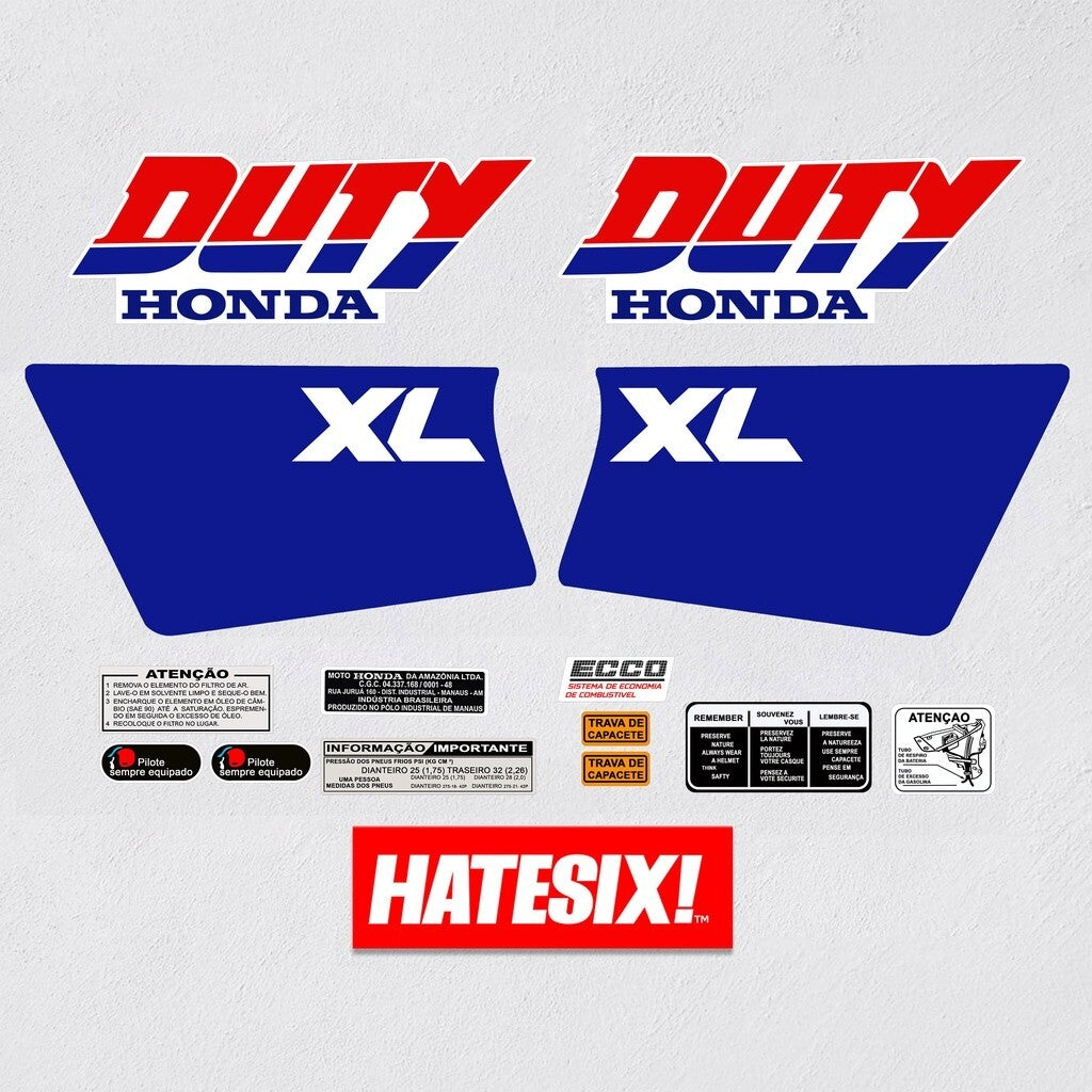 Sticker Decal Xl 185 xl 125 Duty 1989 Brasil Versi side cover tank (Free shipping) vintage_bike_store