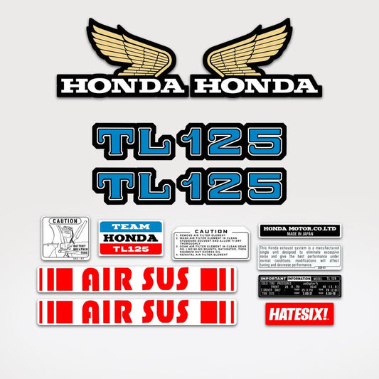 Sticker Decal TL 125 1970 blue side cover tank (Free shipping) vintage_bike_store