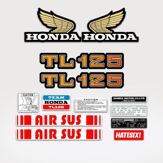 Sticker Decal TL 125 1970 red side cover tank (Free shipping) vintage_bike_store