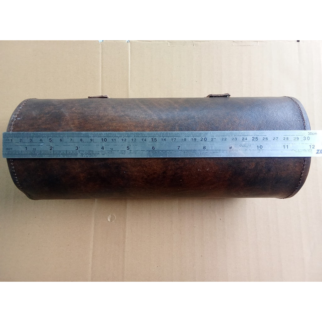 Leather bicycle bag frame bag handle bar bicycle tool bag brown color 31x12.5cm (Free shipping) vintage_bike_store