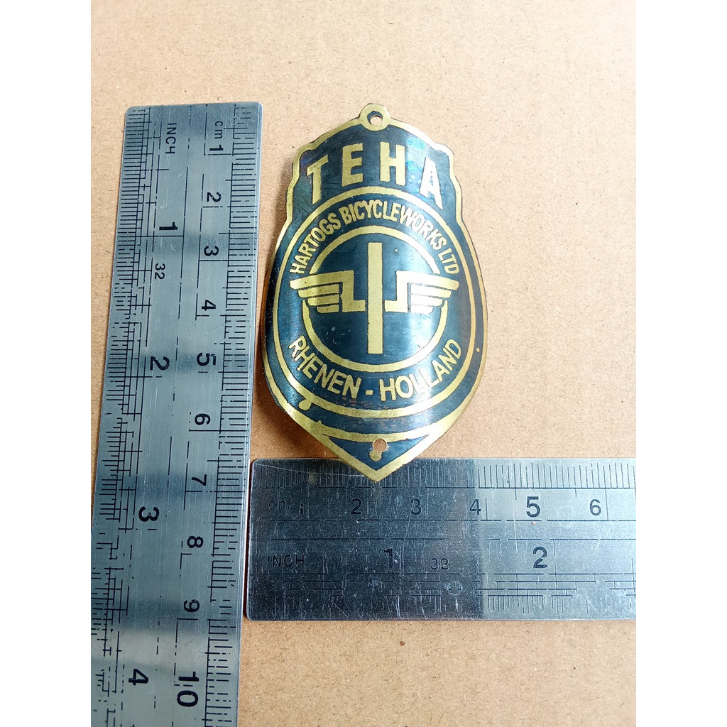 TEHA Brass Head Badge Emblem For Teha Vintage Bicycle vintage_bike_store
