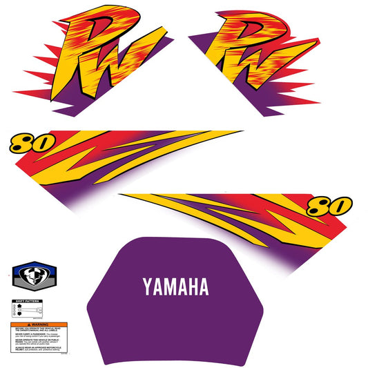 Sticker decal Yamaha dirt bike graphics PW 80 Purple Side Cover Tank – vintage_bike_store