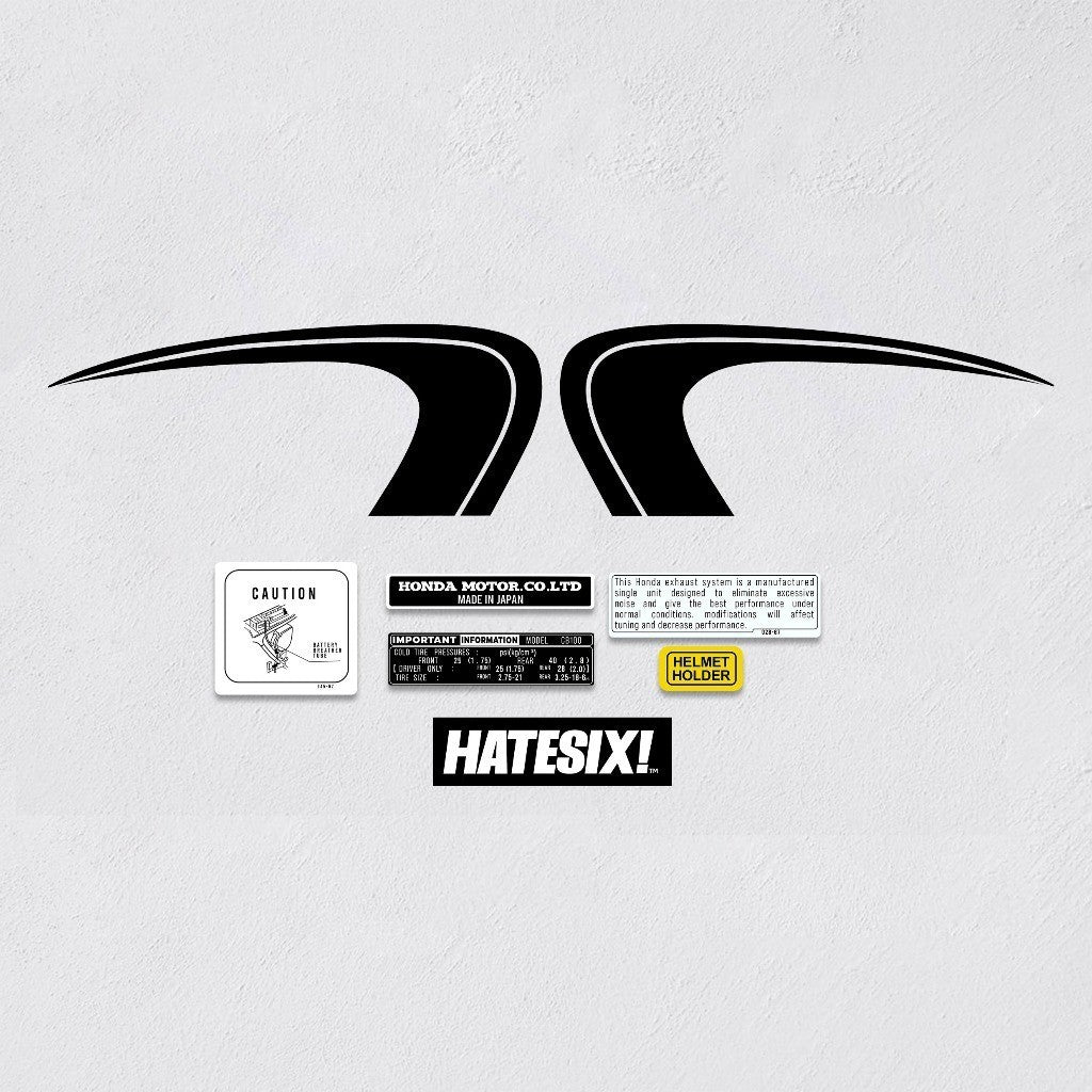 Sticker decal Honda dirt bike graphics CB 350 1972 Side Cover Tank – vintage_bike_store