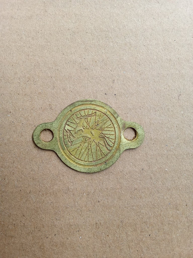 ROUND rear mudguard emblem GAZELLE brass for Gazelle vintage vintage_bike_store