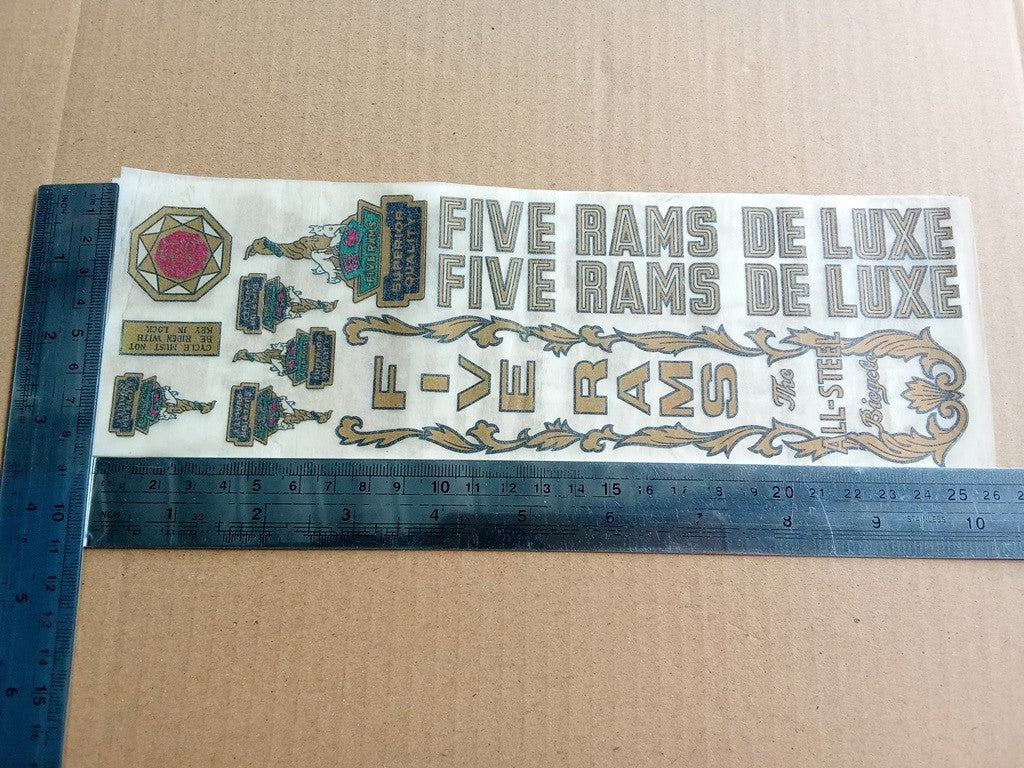 FIVE RAMS DE LUXE Transfer Decal Sticker For Vintage Bike NOS (Free shipping) vintage_bike_store