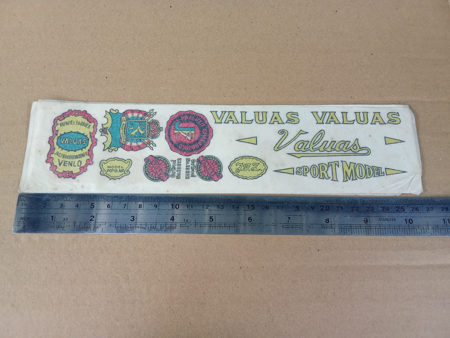VALUAS SPORT MODEL Transfer Decal Sticker For Valuas Vintage Bike NOS (Free shipping) vintage_bike_store